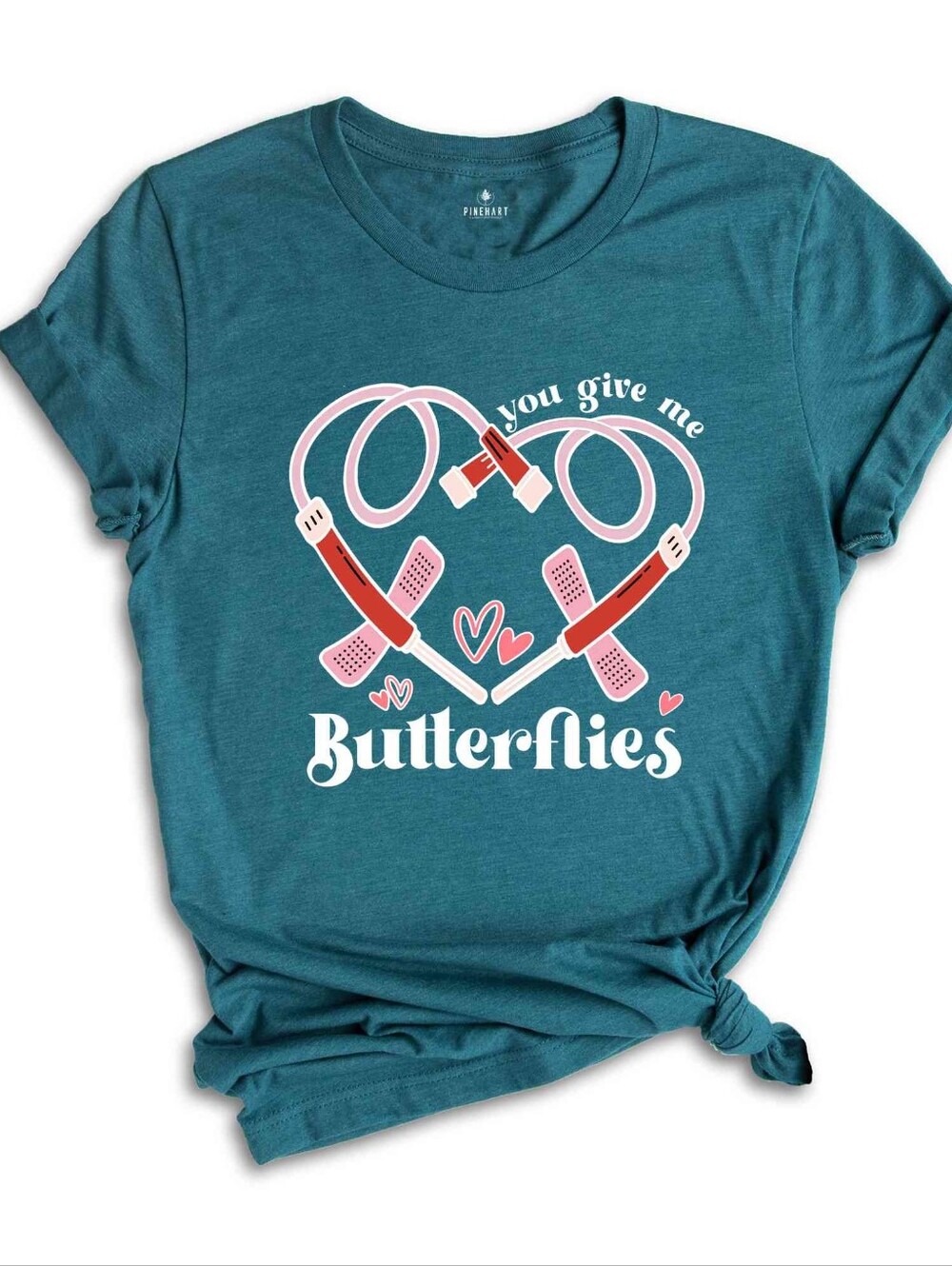 Phlebotomist Nurse Tshirt You Give Me Butterflies Teal Size Xl